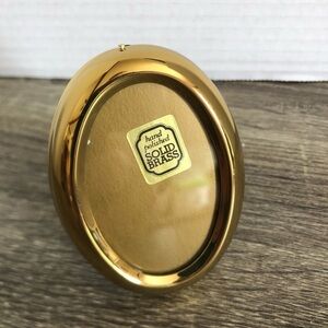 Vtg Solid Brass Miniature Oval Frame